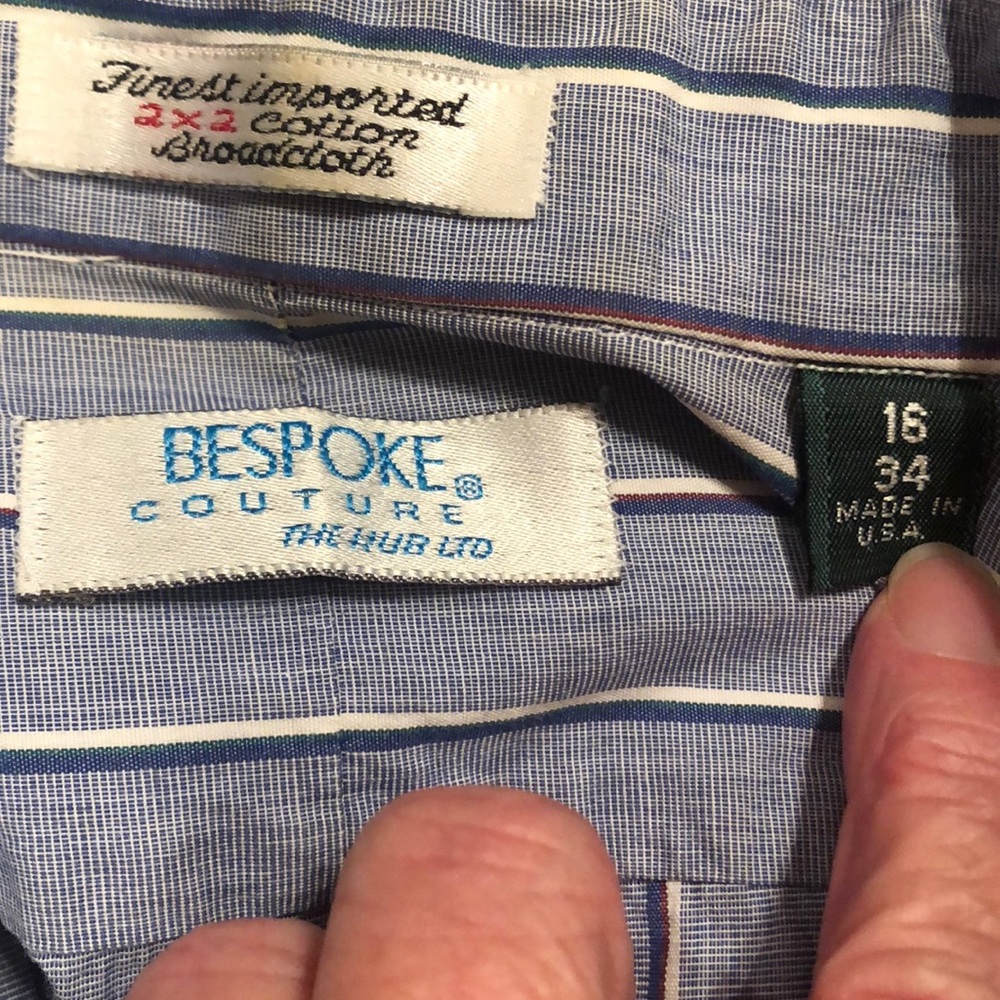 Bespoke Couture 16/34 The Hub LTD Broadcloth Shirt - Picture 5 of 5